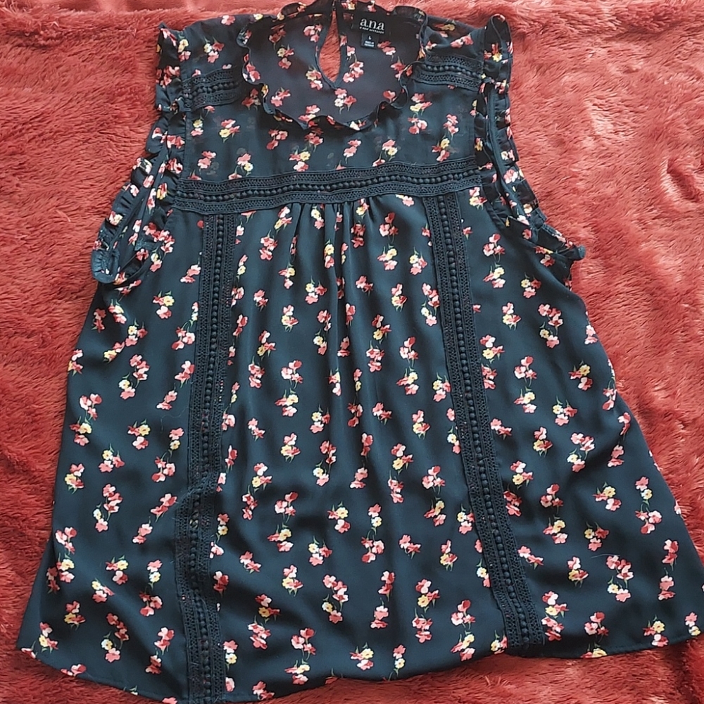 a.n.a. Sleeveless Floral Blouse - Picture 3 of 11